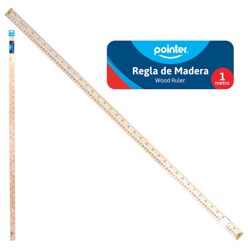 REGLA 1 METRO CUERPO DE MADERA