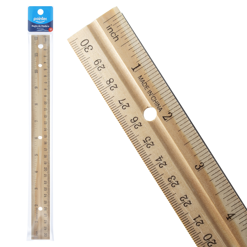 REGLA 30CM - CUERPO DE MADERA