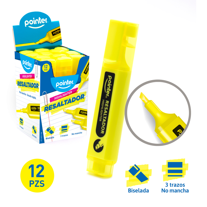 RESALTADOR FLUORESCENTE GRUESO - AMARILLO
