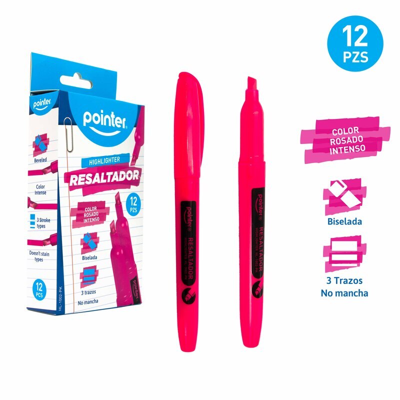 RESALTADOR FLUORESCENTE DELGADO FUCSIA
