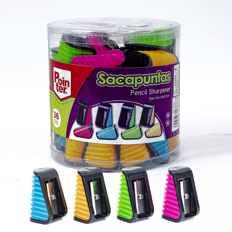 SACAPUNTAS PLASTICO BICOLOR 1 HUECO