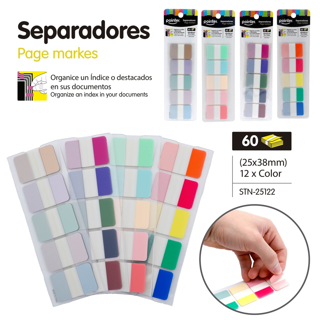 SEPARADORES INDICE 5 COLORES