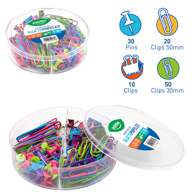 SET DE TACHUELAS Y CLIPS x 110 PZAS.