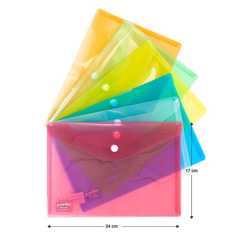 SOBRE PLASTICO TRANSPARENTE PORTADOCUMENTOS - A5