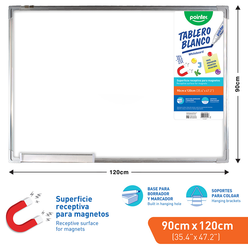 TABLERO BLANCO - 90 x 120CM
