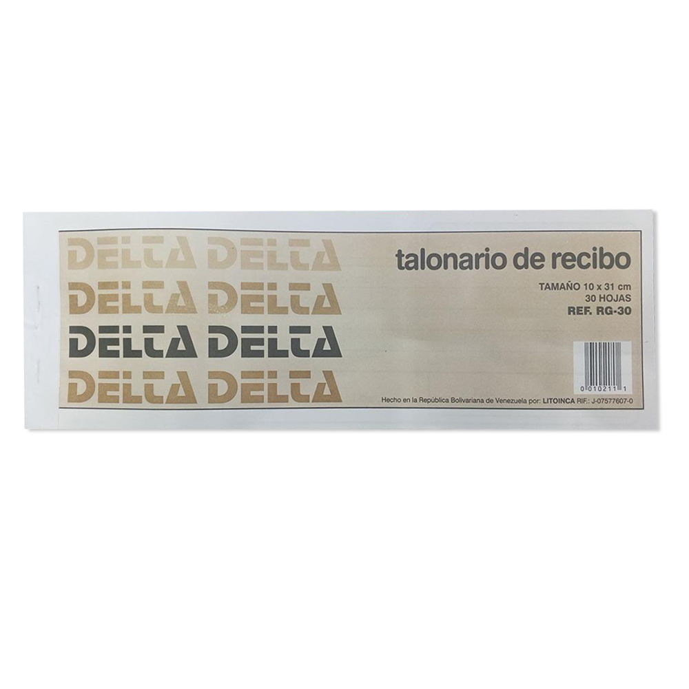TALONARIO DE RECIBO DELTA GRANDE - 30HJ 31x10CM
