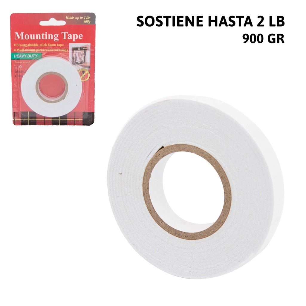 CINTA ADHESIVA DOBLE FAZ 13MM x1.9M