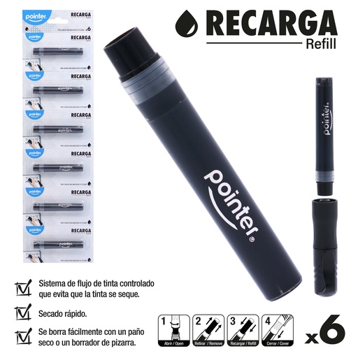 [WM-400-SP-BK] TINTA DE REPUESTO PARA MARCADOR DE TABLERO (NEGRO)