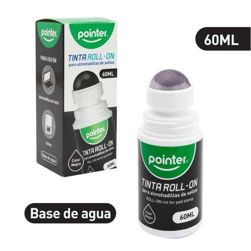 [INK-60-BK] TINTA NEGRA PARA SELLO - ROLL ON 60ML