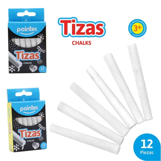 [CC-12-W] TIZA BLANCA PARA TABLERO x12PZS