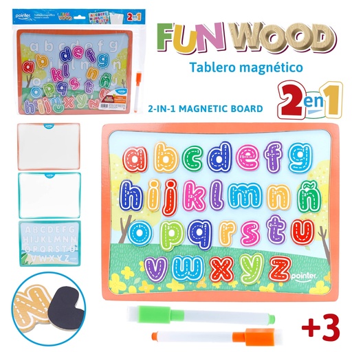 [PZZ-25201] TABLERO MAGNETICO 2EN1 CON LETRAS