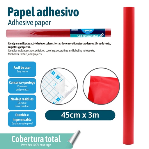 [PAC-3M-RD] PAPEL ADHESIVO ROJO 3M