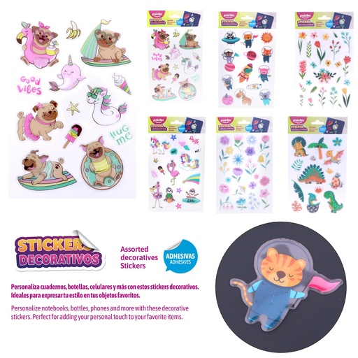 [ANC-2539] STICKERS DECORATIVOS SURTIDOS MASCOTAS