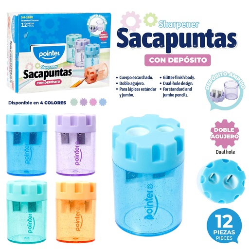 [SH-2620] SACAPUNTAS CON DEPOSITO ESCARCHADO
