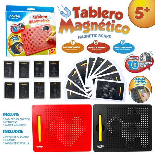 [MGB-2646] TABLERO MAGNETICO CON LAPIZ Y 10 TARJETAS