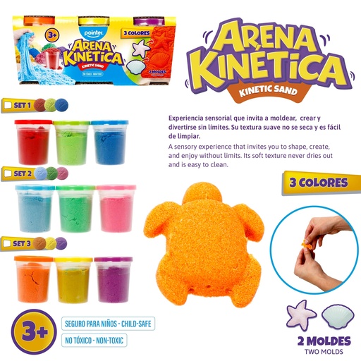 [KS-2612] ARENA KINETICA 3 COLORES CON 2 MOLDES