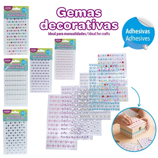 [ANC-2608] GEMAS DECORATIVAS ADHESIVAS DISEÑOS SURTIDOS