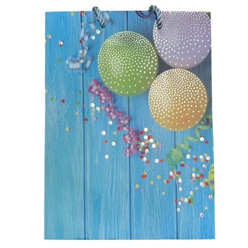 [786-8891403] BOLSA DE REGALO PEQUEÑA CON GLOBOS/BANDERINES
