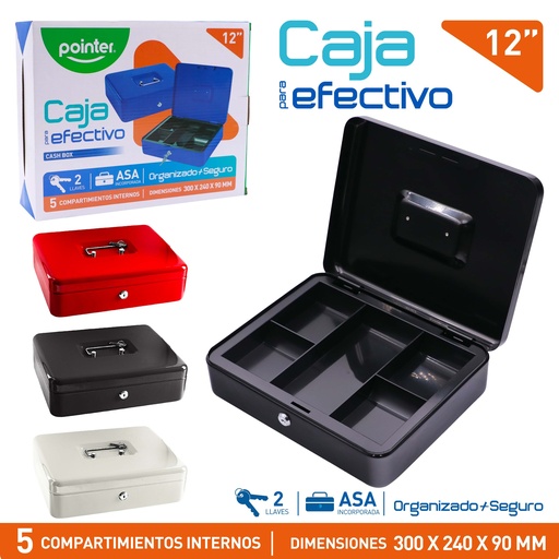[YFC-30-P] CAJA METALICA DE SEGURIDAD PARA EFECTIVO - 12" / 30x24x9Cm