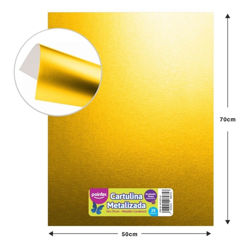 [MCT-8013-M] CARTULINA METALIZADA MATE - AMARILLO (50x70CM)