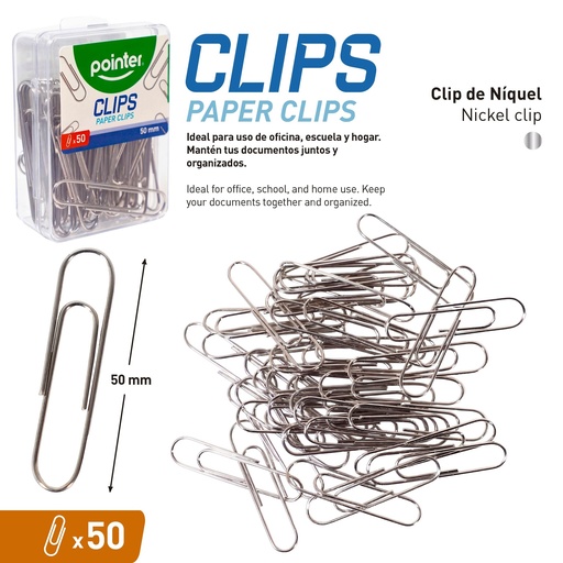 [BXCP-50MM] CLIP SUJETA PAPEL 50MM X50 PZAS
