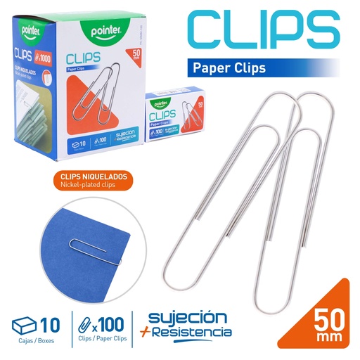 [PC-50MM-100] CLIPS METALICOS PARA PAPEL 50mm