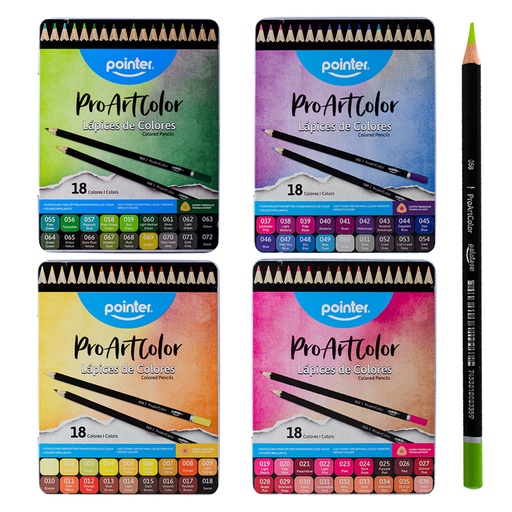 [TCP-18-MC] LAPICES DE COLORES x18PZS - PRO ART 4 GAMAS