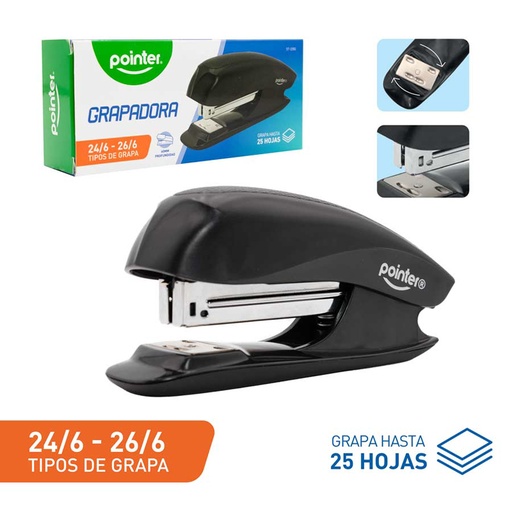 [ST-2355] GRAPADORA PLASTICA MEDIA TIRA - 25 HOJAS