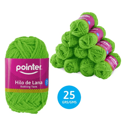 [7A018-KY-25G-GR] HILO DE LANA PARA MANUALIDADES VERDE MANZANA - 25GRS