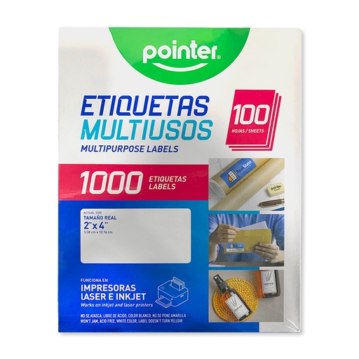 [WPL-2X4] ETIQUETAS MULTIUSOS- 5.08 x 10.16CM UNIDAD