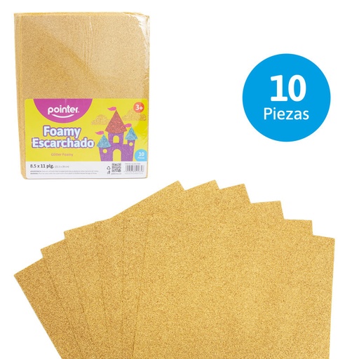 [GL-EVA-7004] FOAMY ESCARCHADO1 DORADO - CARTA (20x30CM)