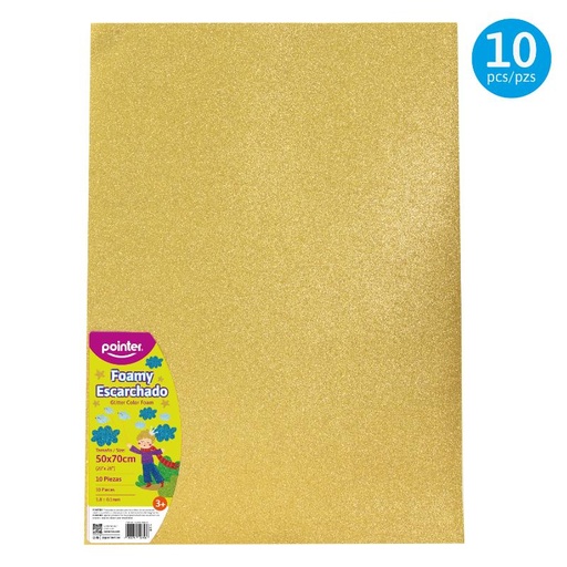 [GL-EVA-7004-57] FOAMY ESCARCHADO DORADO MEDIO - GRANDE (50x70CM)