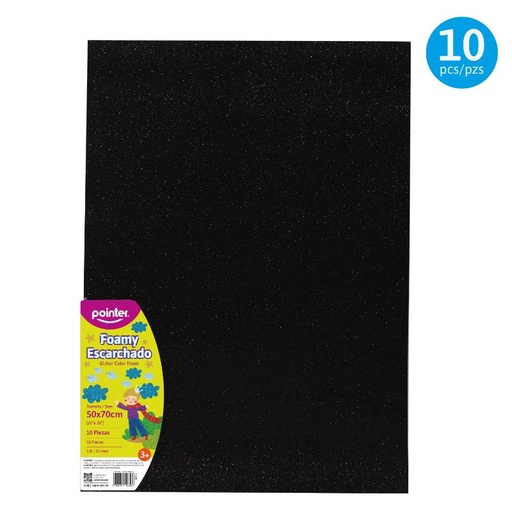 [GL-EVA-7015-57] FOAMY ESCARCHADO NEGRO MEDIO - GRANDE (50x70CM)