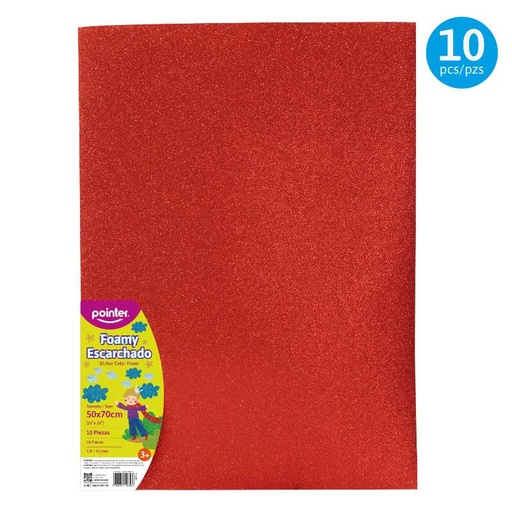 [GL-EVA-7002-57] FOAMY ESCARCHADO ROJO MEDIO - GRANDE (50x70CM)