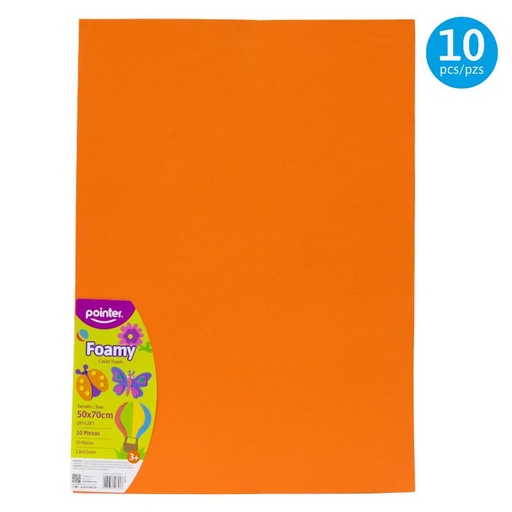 [EVA-7008-57] FOAMY LISO NARANJA MEDIO - GRANDE (50x70CM)