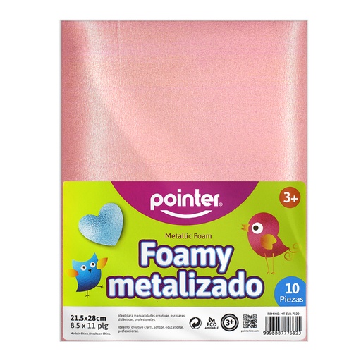 [MT-EVA-7020] FOAMY METALIZADO ROSADO - CARTA (20x30CM)