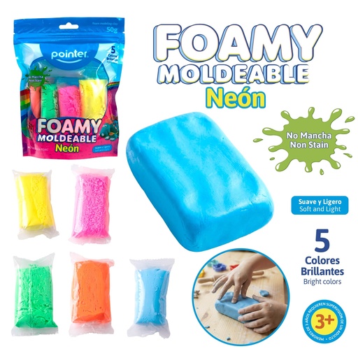 [SLC-5N-50G] FOAMY MOLDEABLE x 5 PZAS. (NEON)