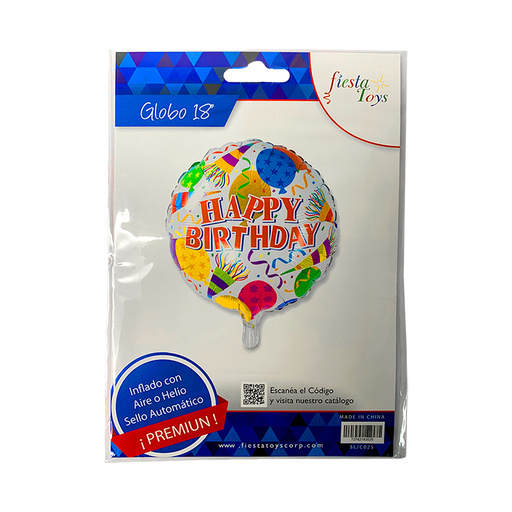 [SL-C025] GLOBOS REDONDO FELIZ CUMPLEAÑOS 18 