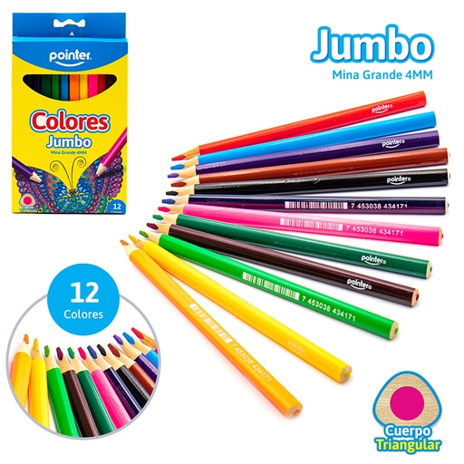 [TCP-12JB]  COLORES POINTER JUMBO x12