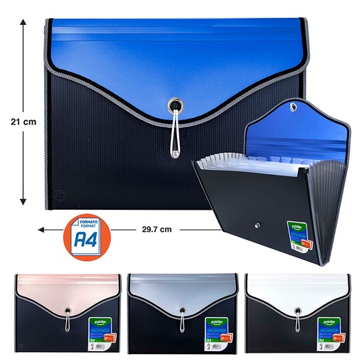 [FL1-26] ARCHIVADOR EXPANDIBLE 13 BOLSILLOS - A4 21x29,7CM