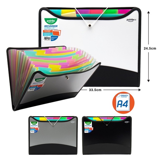 [FL1-01] ARCHIVADOR EXPANDIBLE 13 BOLSILLOS - A4 21x29,7CM