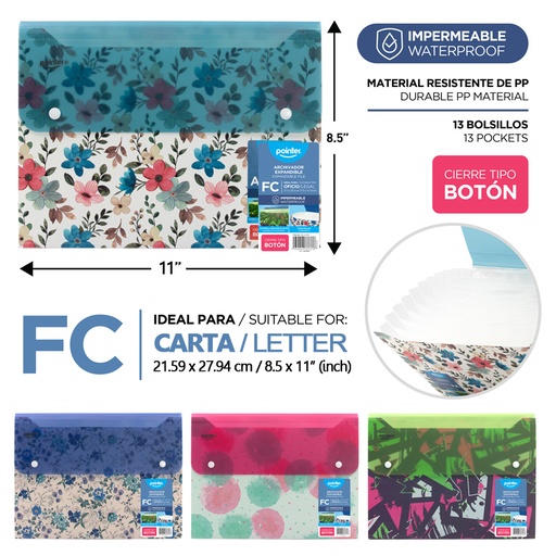 [FL1-47] ARCHIVADOR EXPANDIBLE PORTADOCUMENTOS CARTA