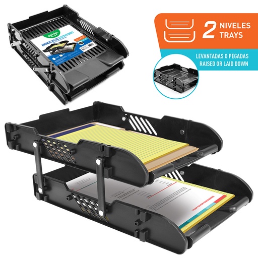 [DOTY-2N] BANDEJA PLASTICA DE ESCRITORIO - 2 NIVELES