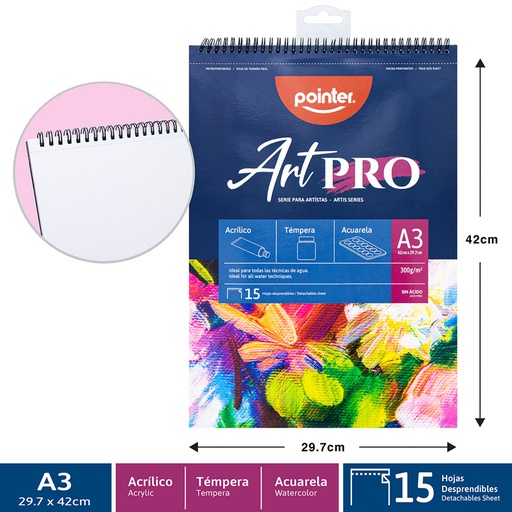 [DBWA-300-A3] BLOCK DE DIBUJO A3 x 15 HOJAS