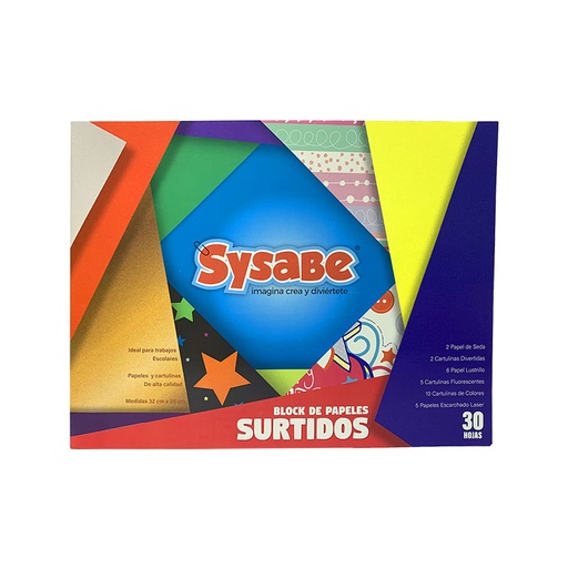 [8402610] BLOCK DE PAPELES SURTIDO 30 HOJAS