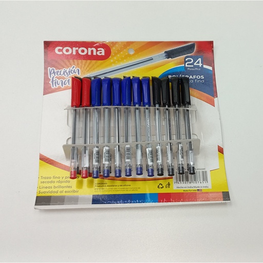 [BP-2023-ASSORT] BOLIGRAFO (NEGRO,AZUL Y ROJO) X24