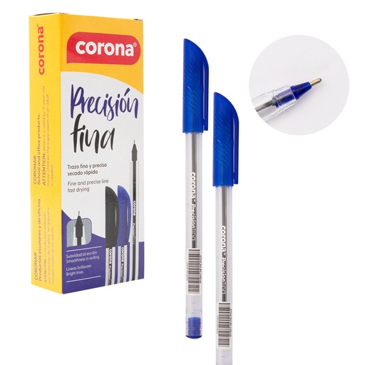[BP-12-BLUE] BOLIGRAFO PRESICION FINA (AZUL) X12