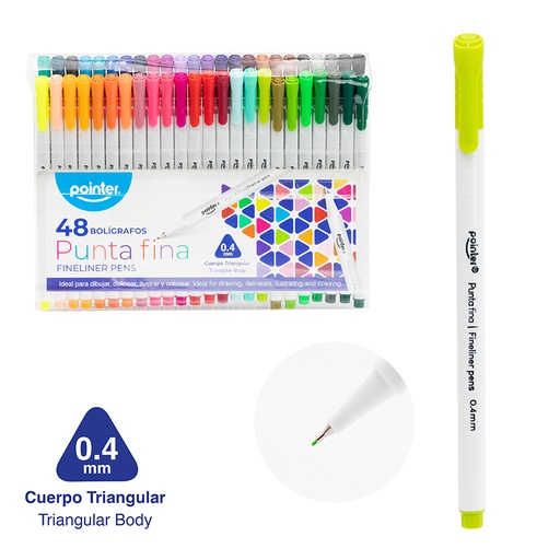 [FL-2334-48] BOLIGRAFO PUNTA FINA 4mm x 48 COLORES