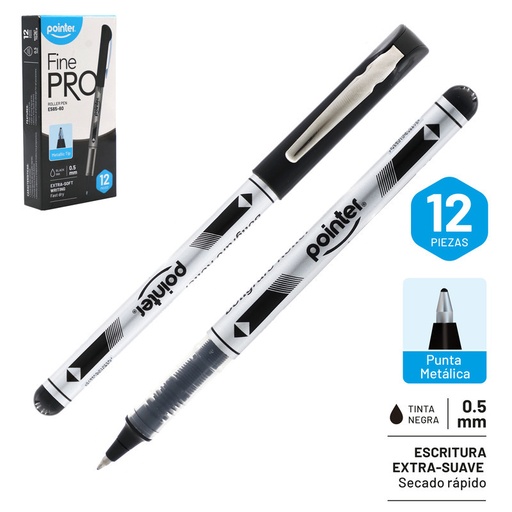 [E565-60] BOLIGRAFO FINE PRO 05MM (NEGRO)X1