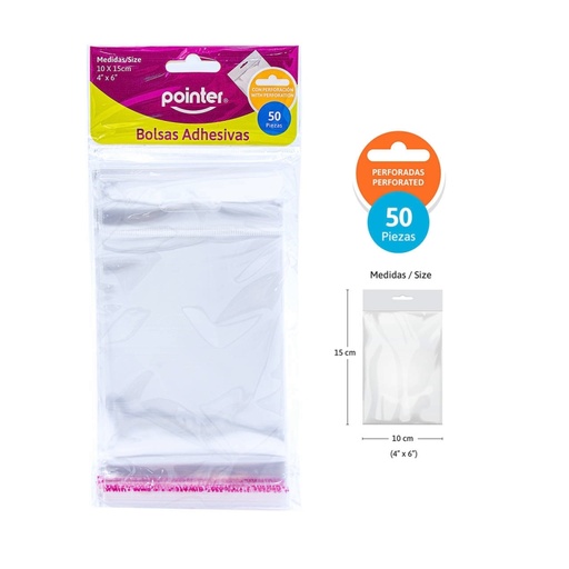[OBH-46] BOLSAS DE CELOFAN ADHESIVAS 10X15CM